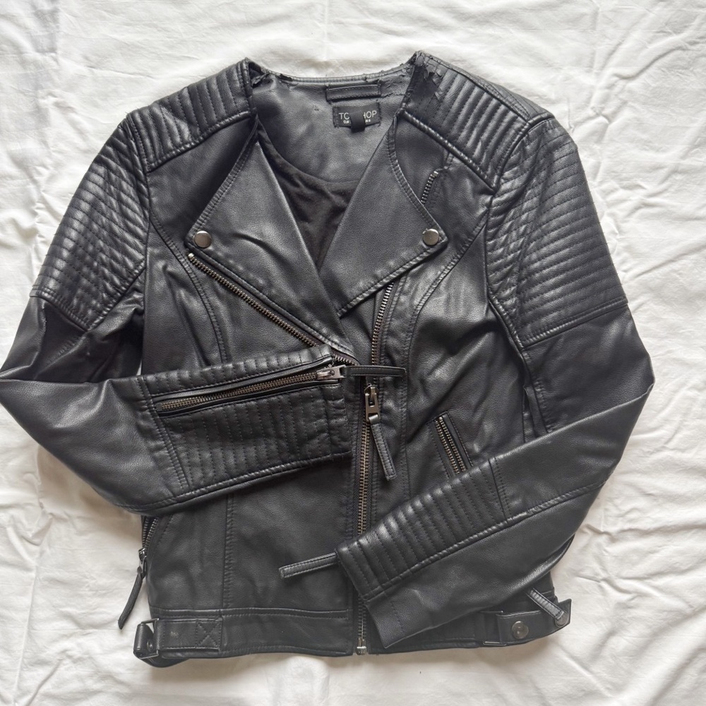 Topshop Black Leather Jacket